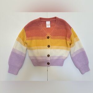 Jumping Beans Girls’ Multicolor Striped Button Down Cardigan - Size 6